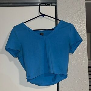 Light blue crop top